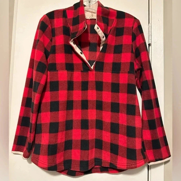 Entro red buffalo plaid fleece pullover size S - Picture 1 of 7